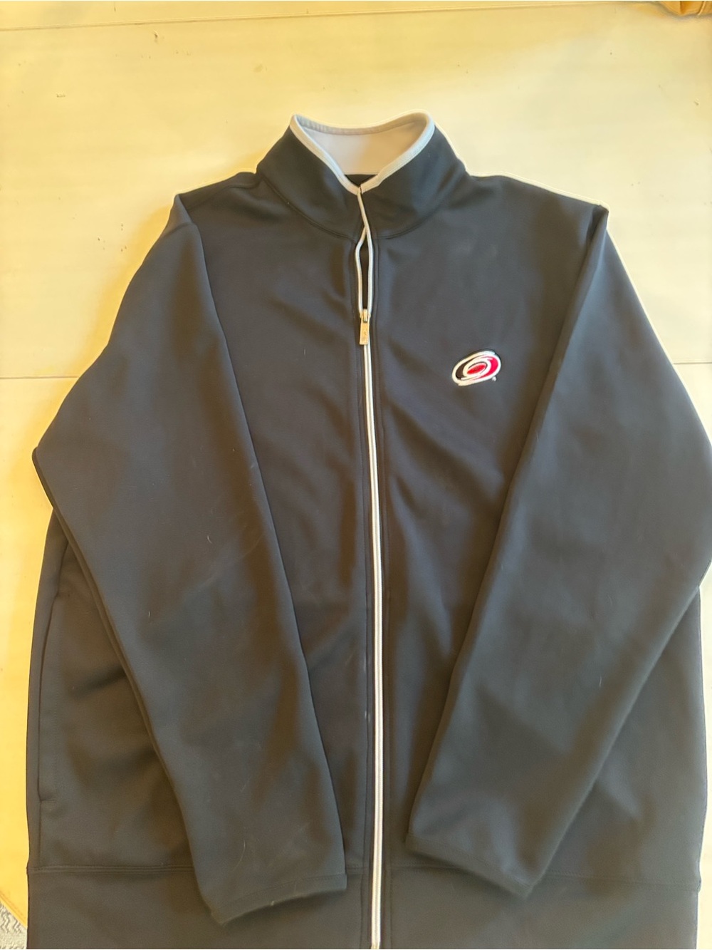 Antigua Black Full-Zip Lightweight Jacket with Contrast Trim